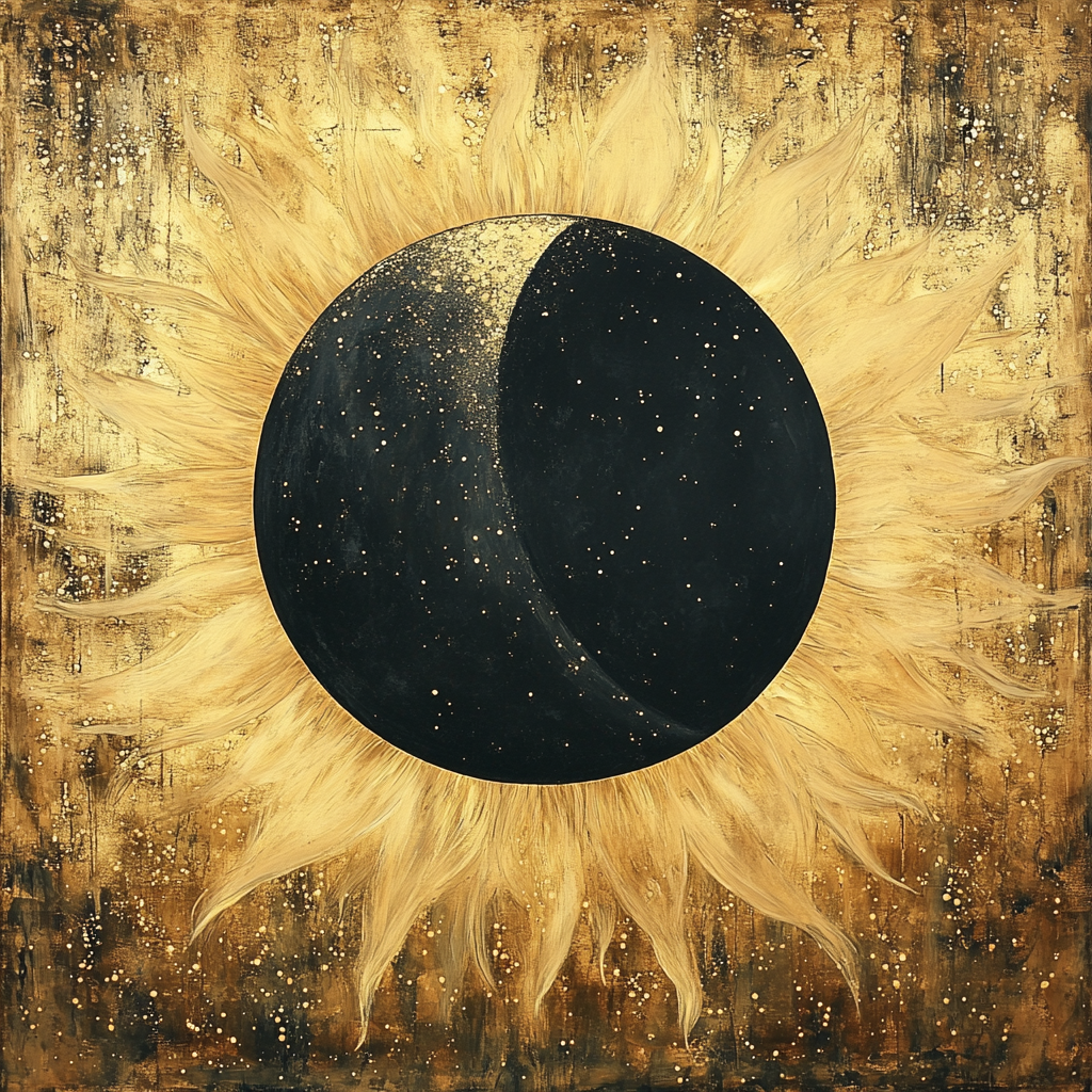 The Sun and Moon Eclipse Painting