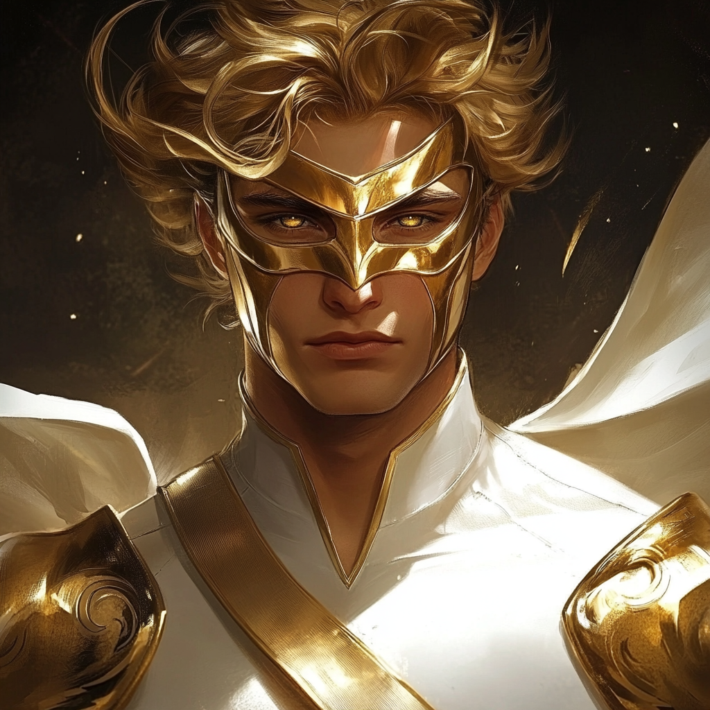 The Tall Handsome Light Bringer in Gold Mask