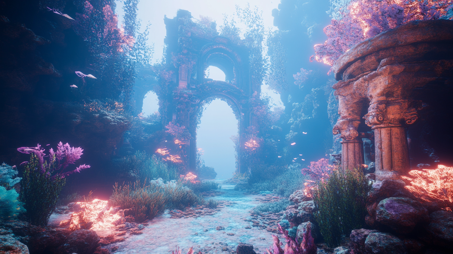 The Underwater City with Ethereal Sea Creatures