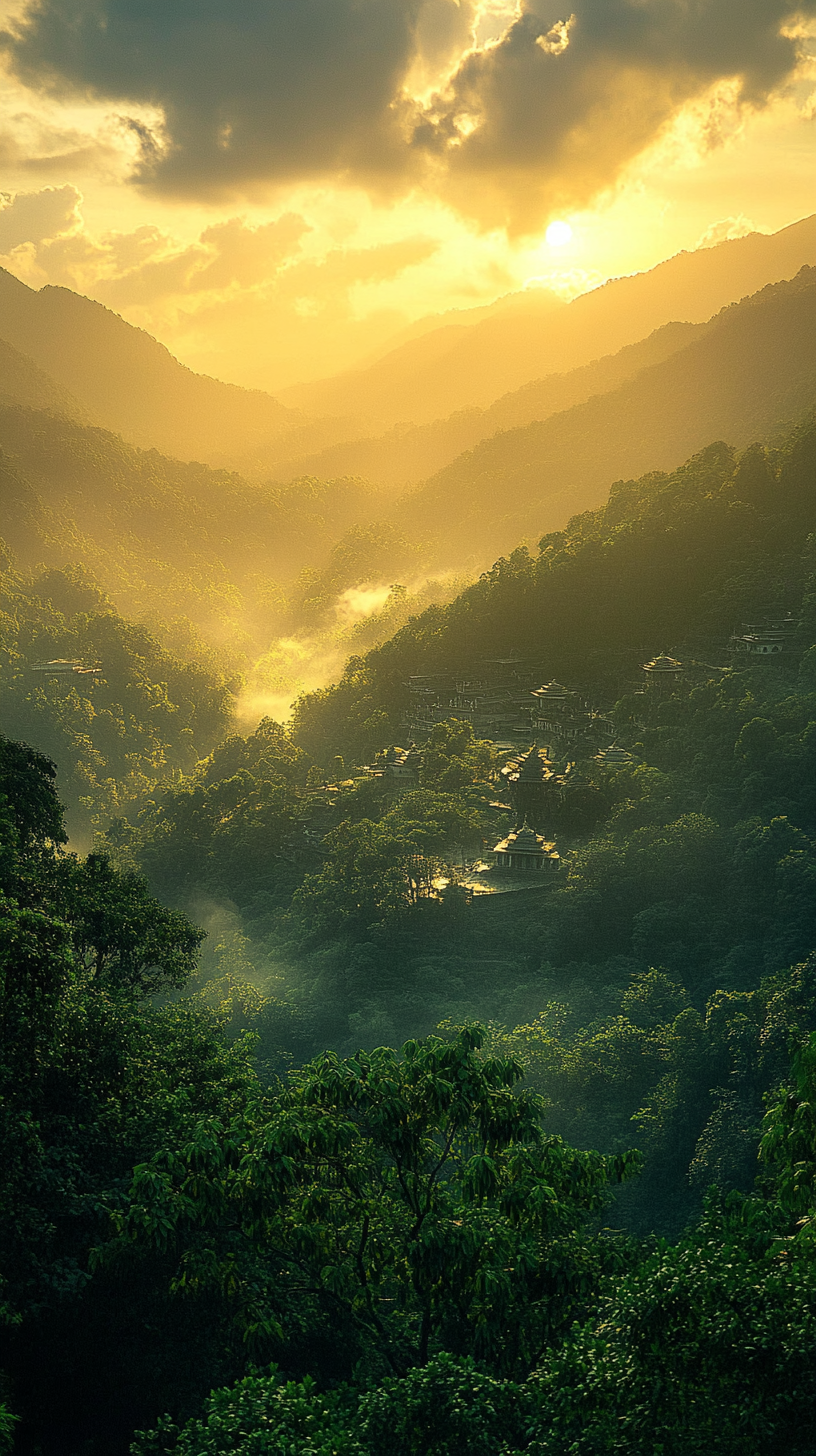 The Vaishno Devi Shrine in a Mountain Landscape