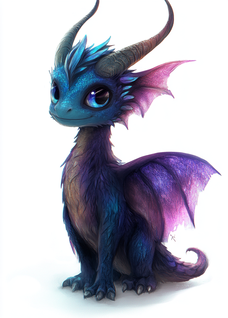 The Velvety Purple and Blue Velvetdrake Dragon