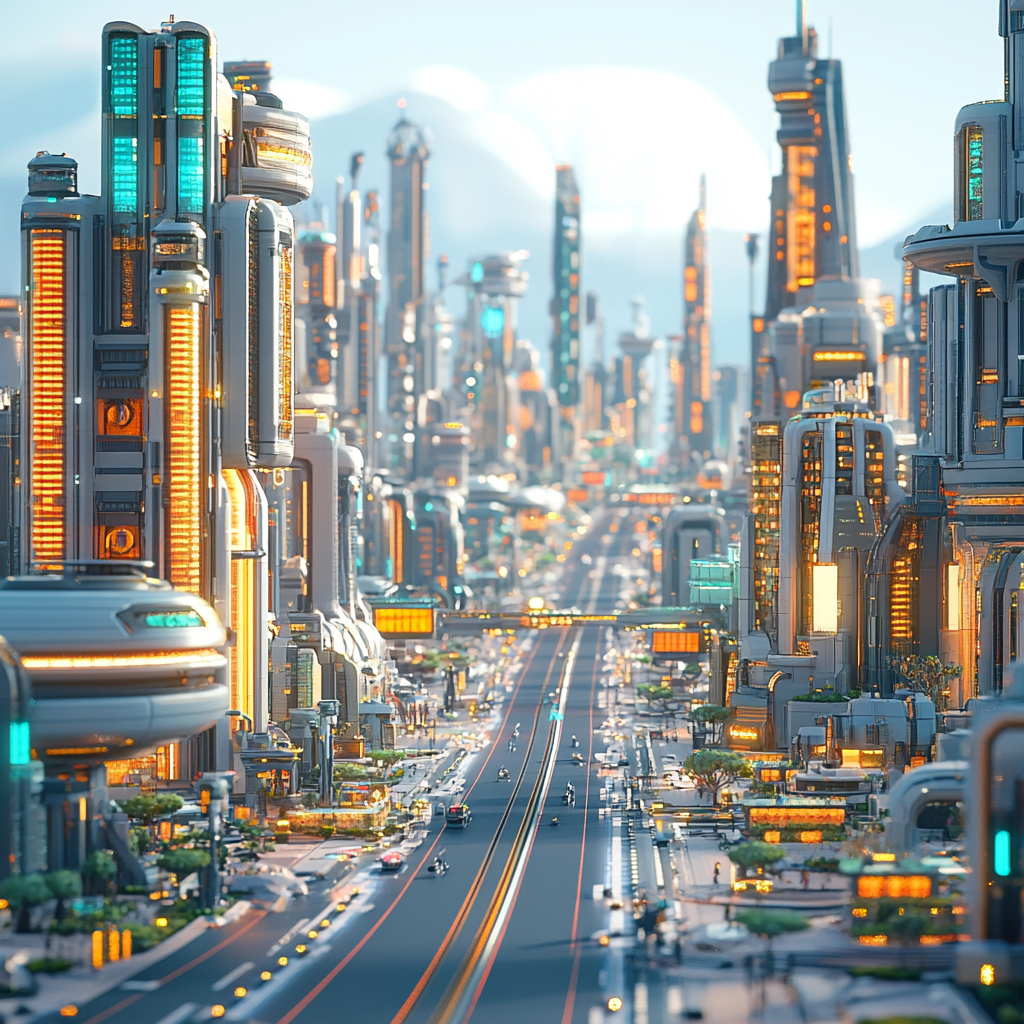 The Vibrant, Advanced Futuristic Cityscape