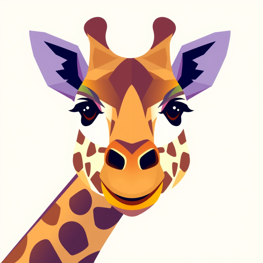 The Vibrant, Polygonal Giraffe Face Sticker