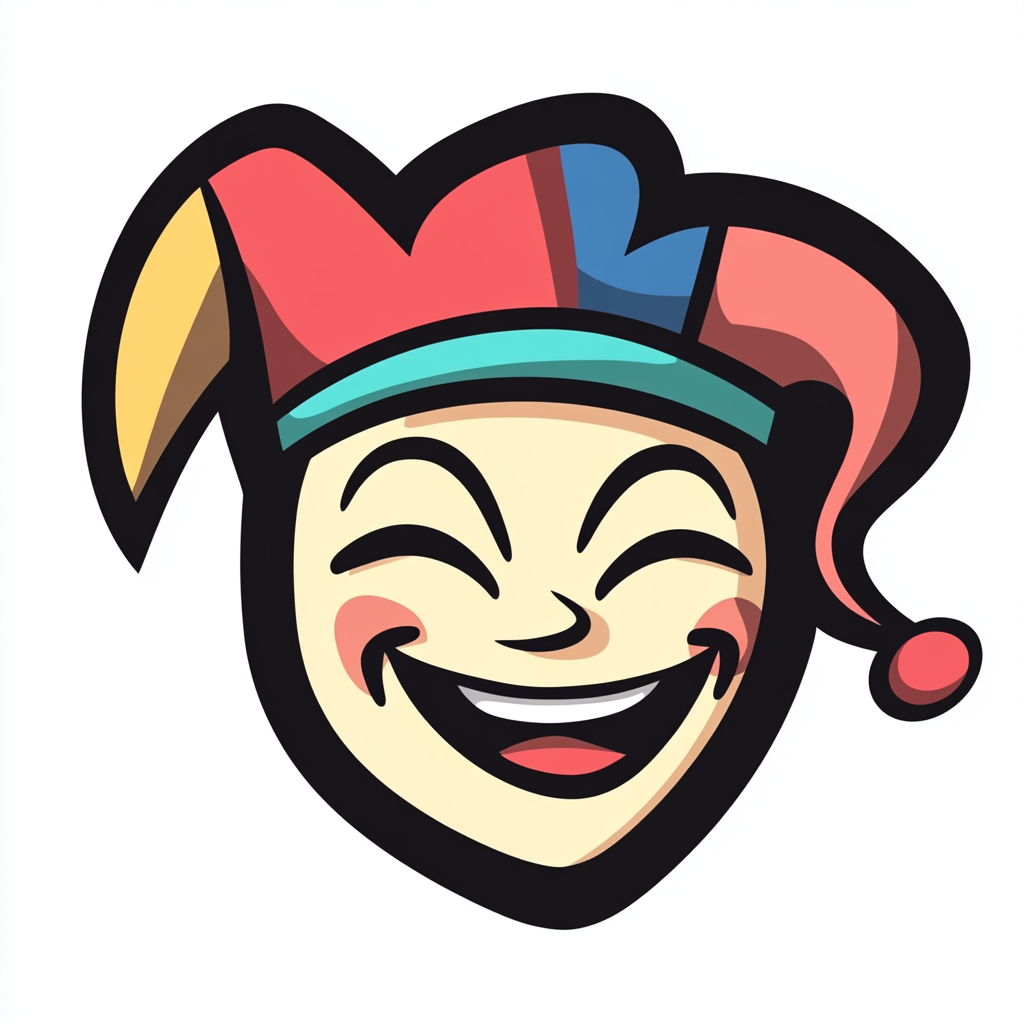 The Winking Jester App Icon: Simple and Fun