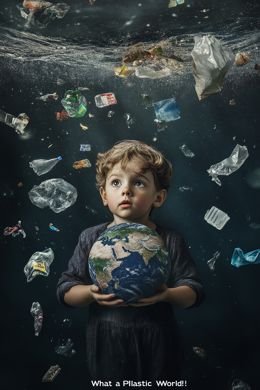 The World in Danger: Child with Plastic Globe