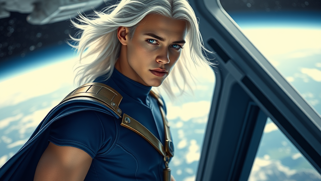 The Young Pleiadian Commander on Earth Orbit Starship