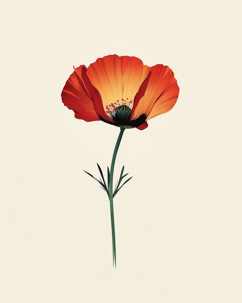 The beautiful, red poppy flower in spring