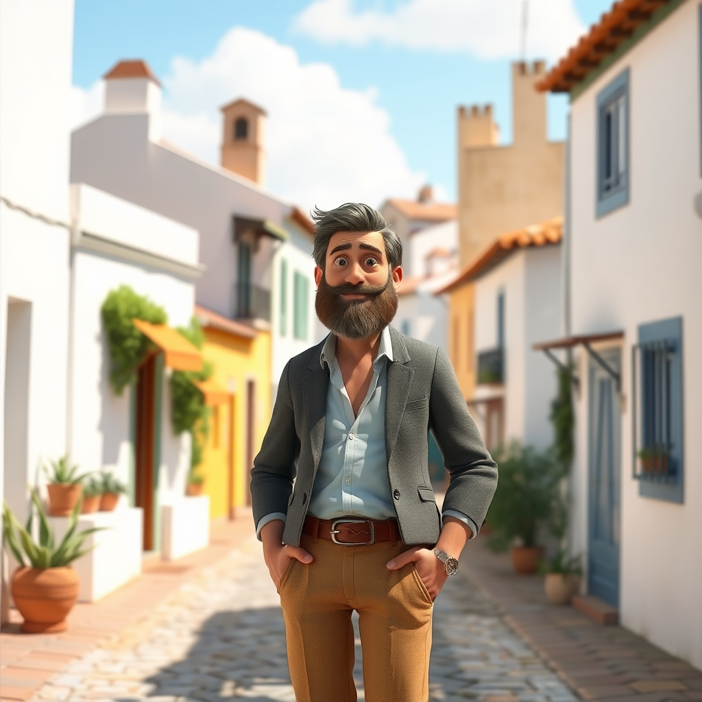 The elegant man in a Portuguese village.