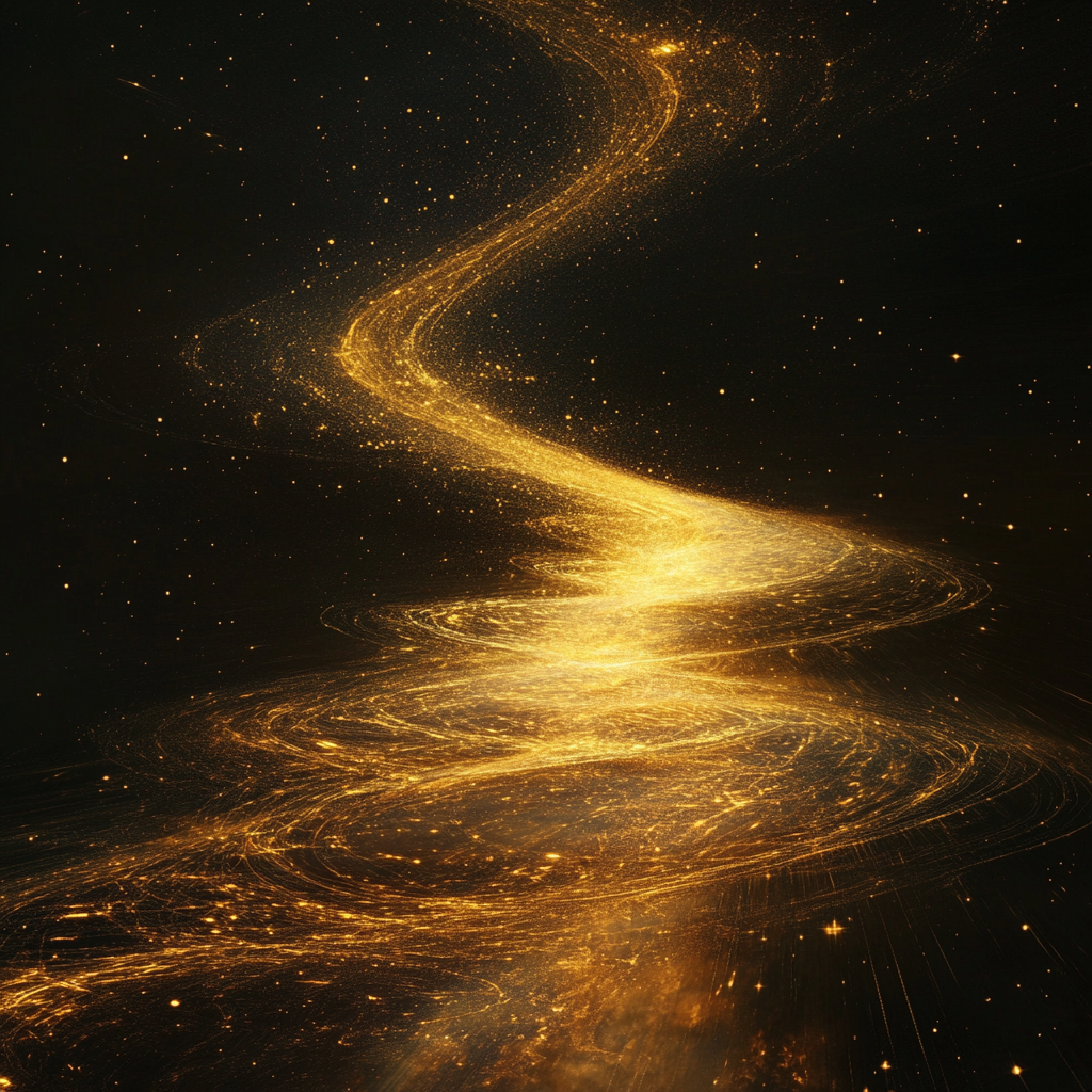 The golden string spins in the dark universe.