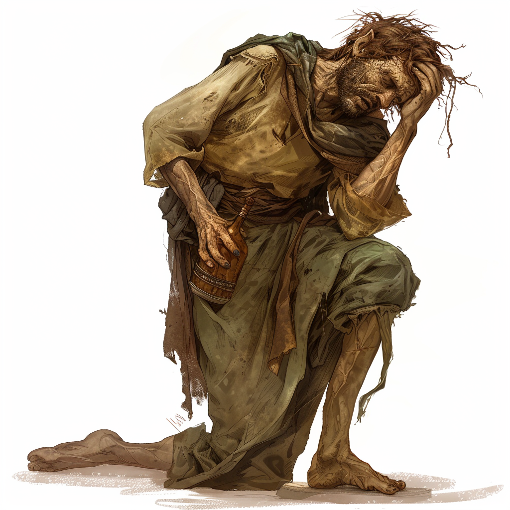 The tired, weak common man in fantasy art.