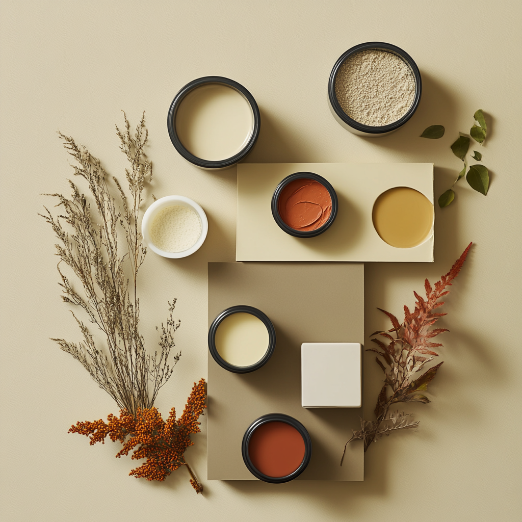 Theta Body organic skincare: Earthy neutrals with warm accents