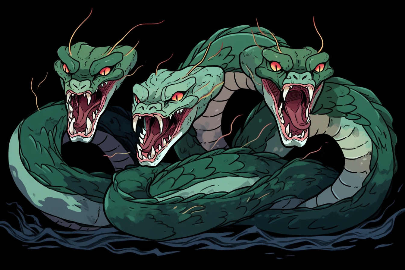 Three Funny-Headed Hydra in the Silly Cave