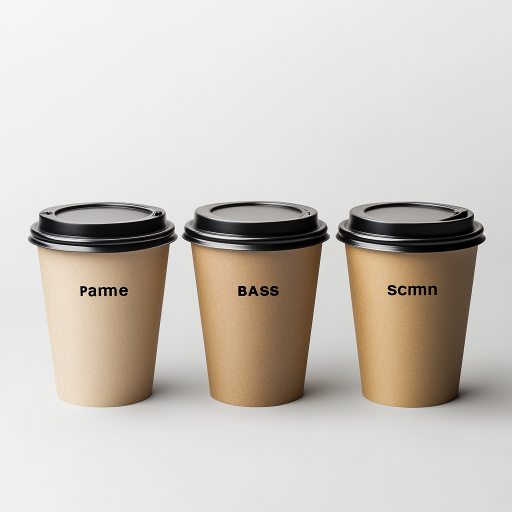 Three coffee cups labeled Basic, Standard, Premium. Premium larger, fancier cup.