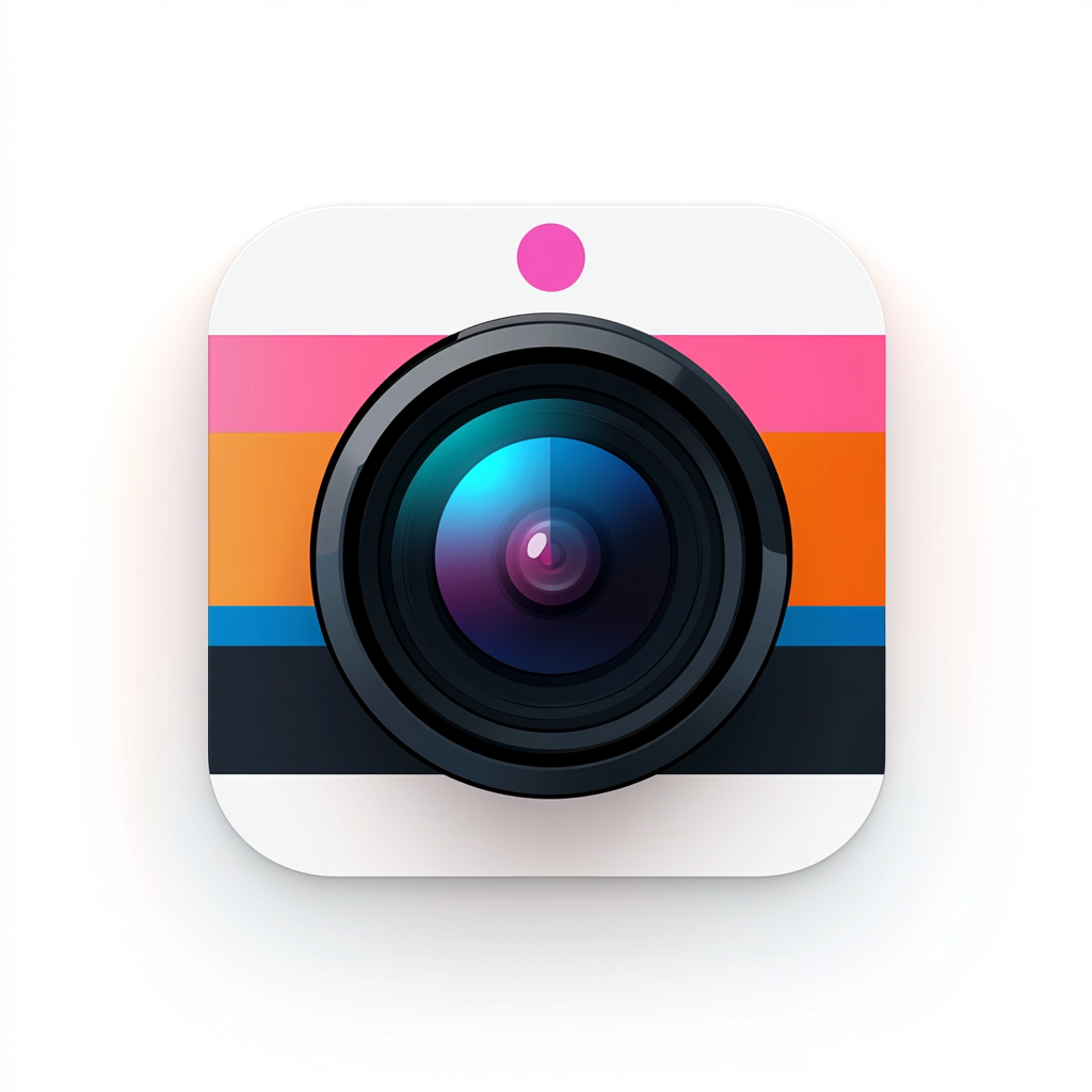 Timestamp Camera iOS App Icon: Minimalistic, Professional Design