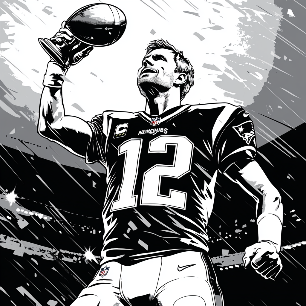 Tom Brady's Journey to NFL Greatness In Cartoon Style