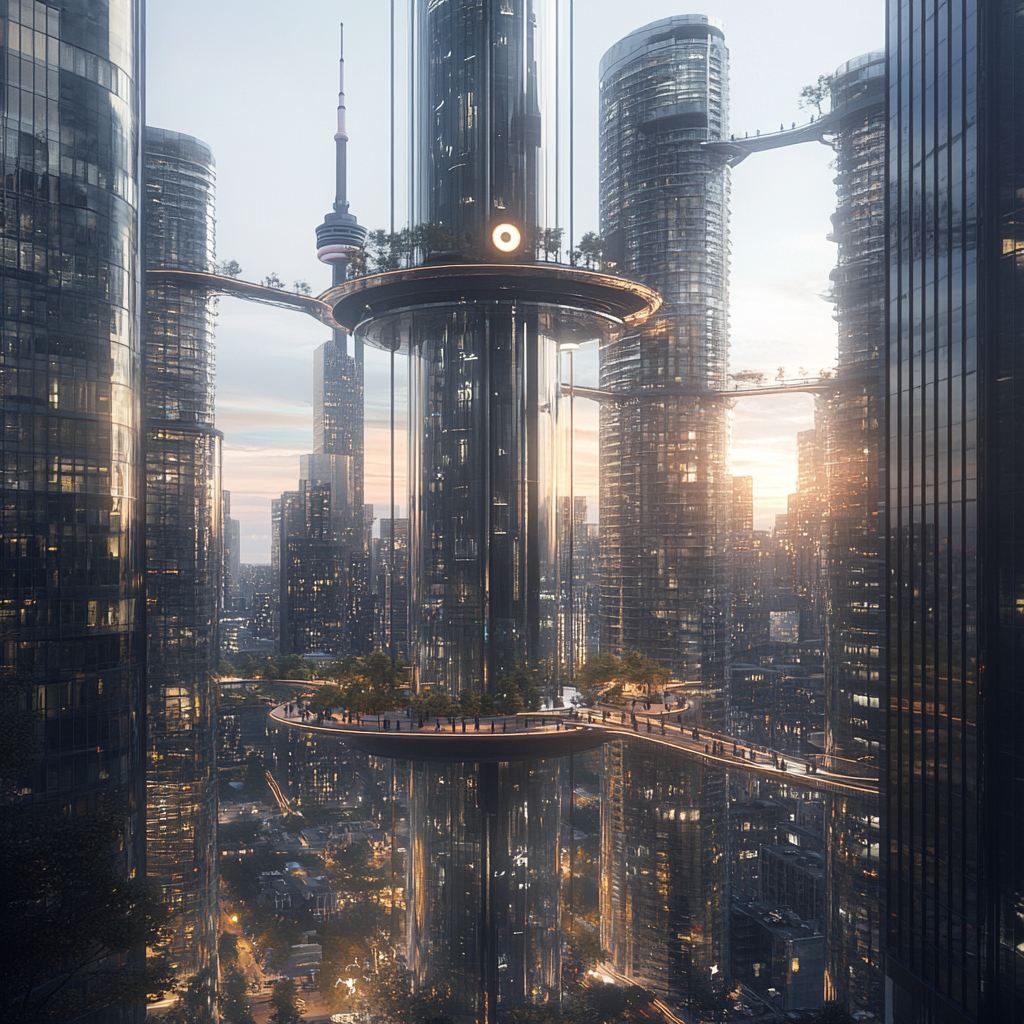 Toronto in the future: creative and realistic cityscape.