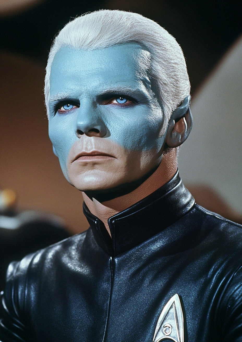 Tough Andorian with Blue Skin in Sci-Fi TV Show