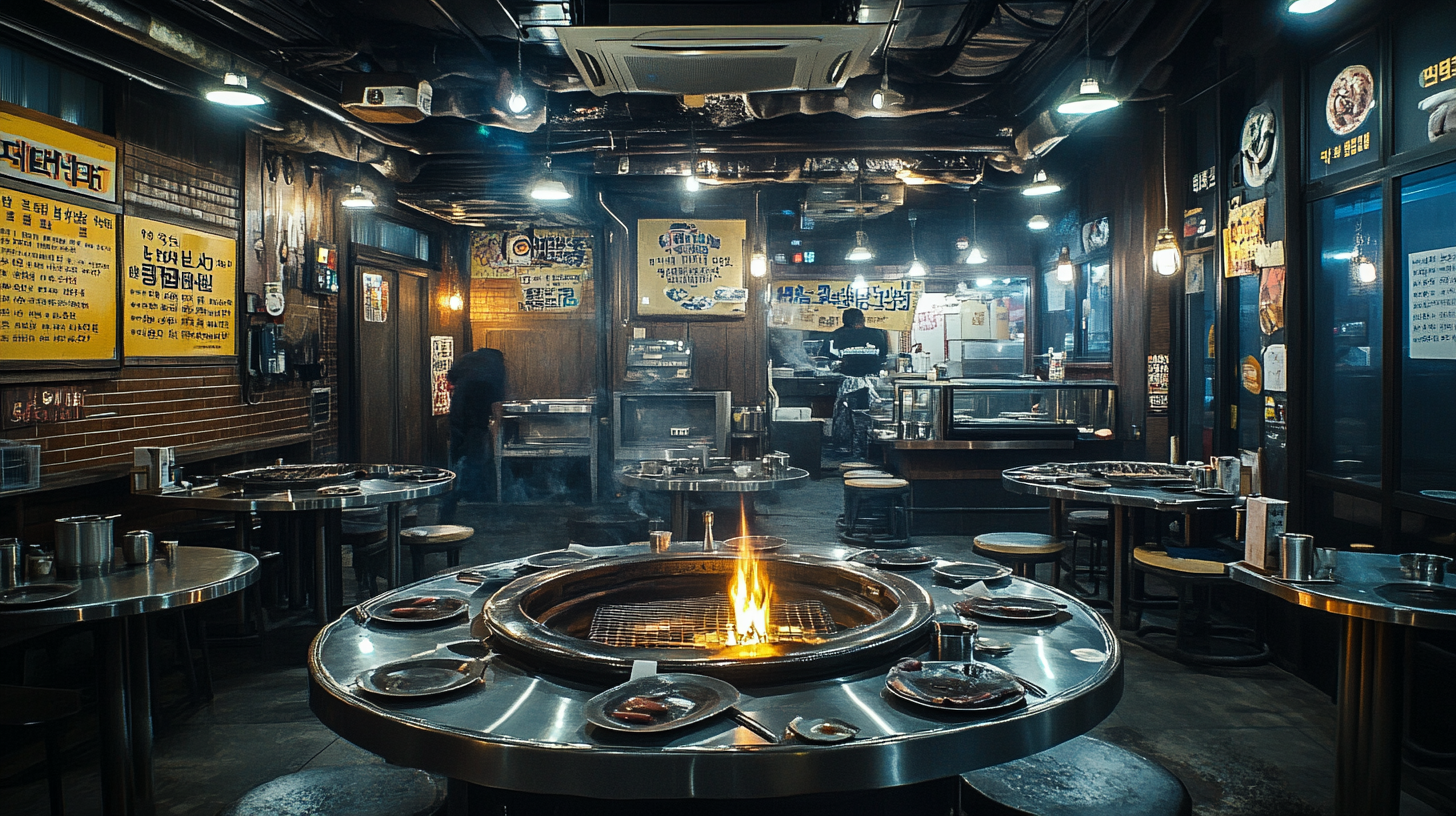 Traditional Korean BBQ Restaurant in Bright Daylight