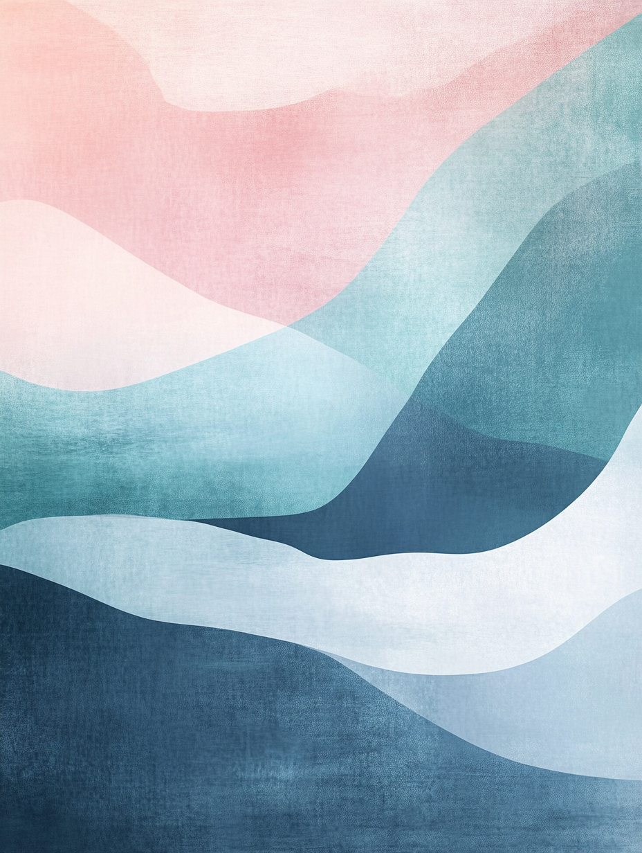 Tranquil Abstract Art: Pastel Gradients and Smooth Lines