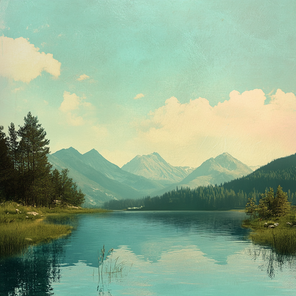 Tranquil Album Cover: Serene Landscape in Soft Colors