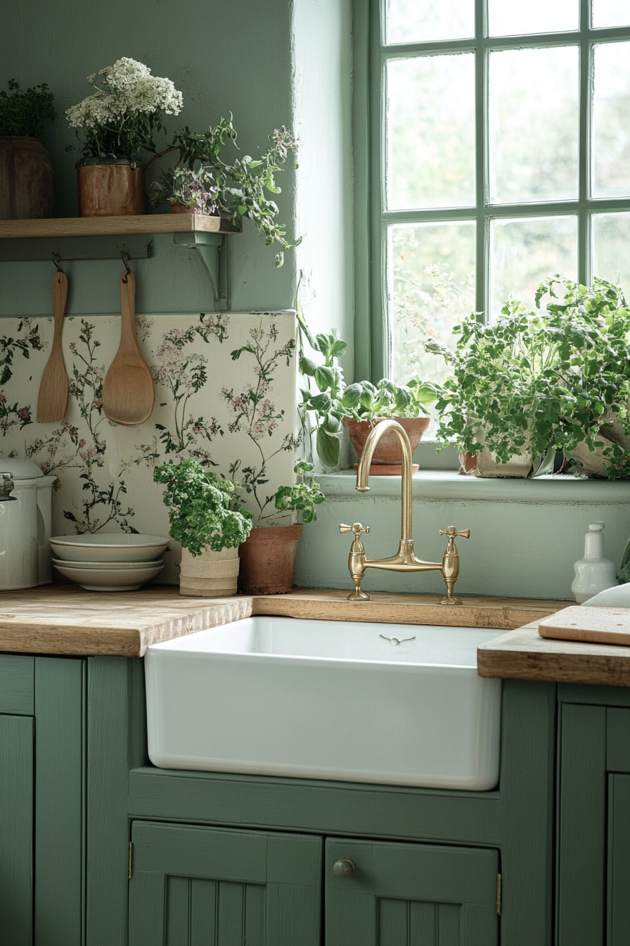 Tranquil Green Lagoon-Inspired Calm Kitchen Design.