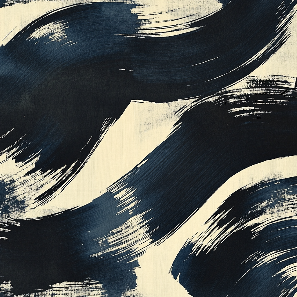 Tranquil black brushstrokes in Japanese style design