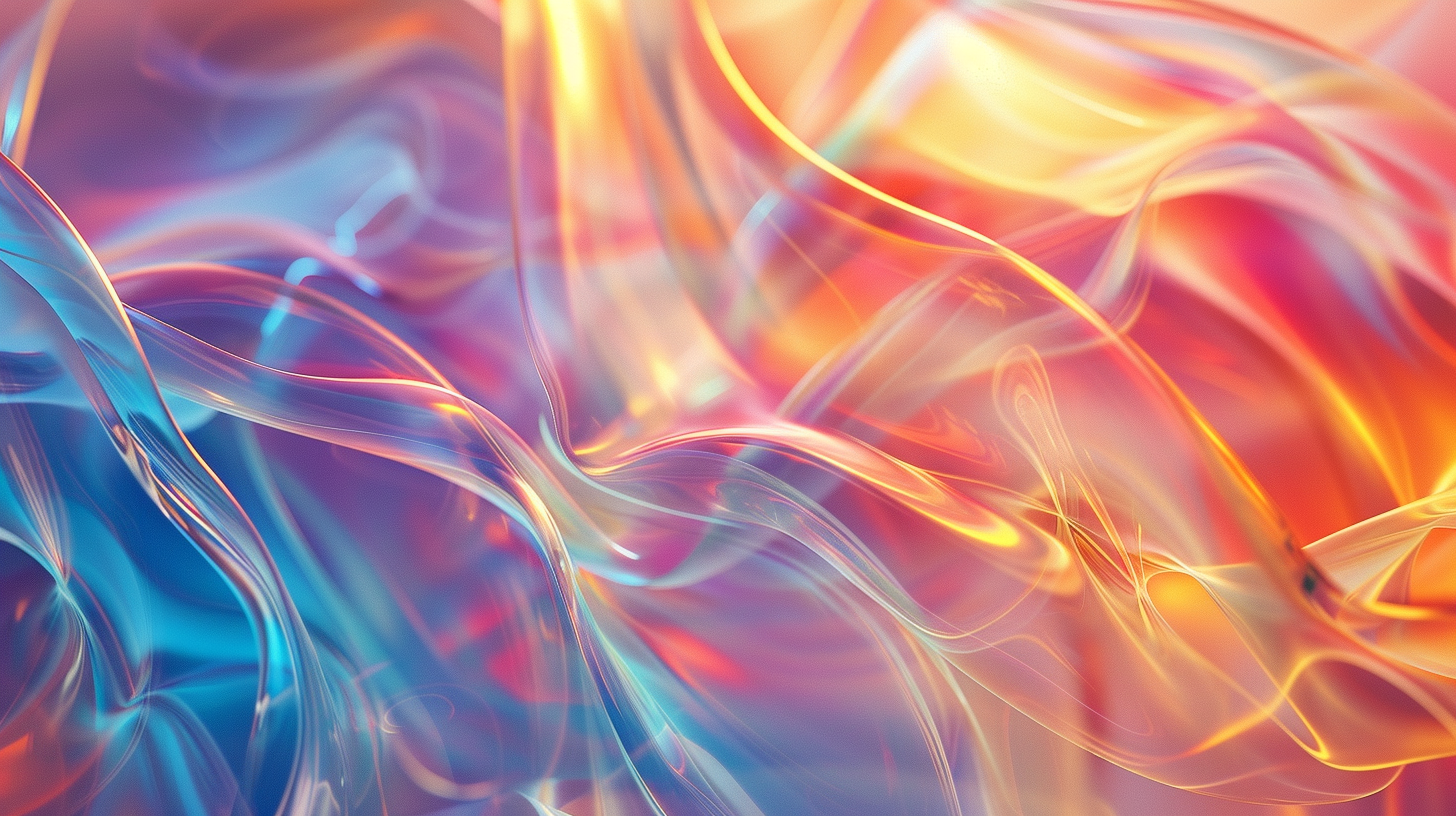 Transparent swirls float over glowing gradient background, hd quality.