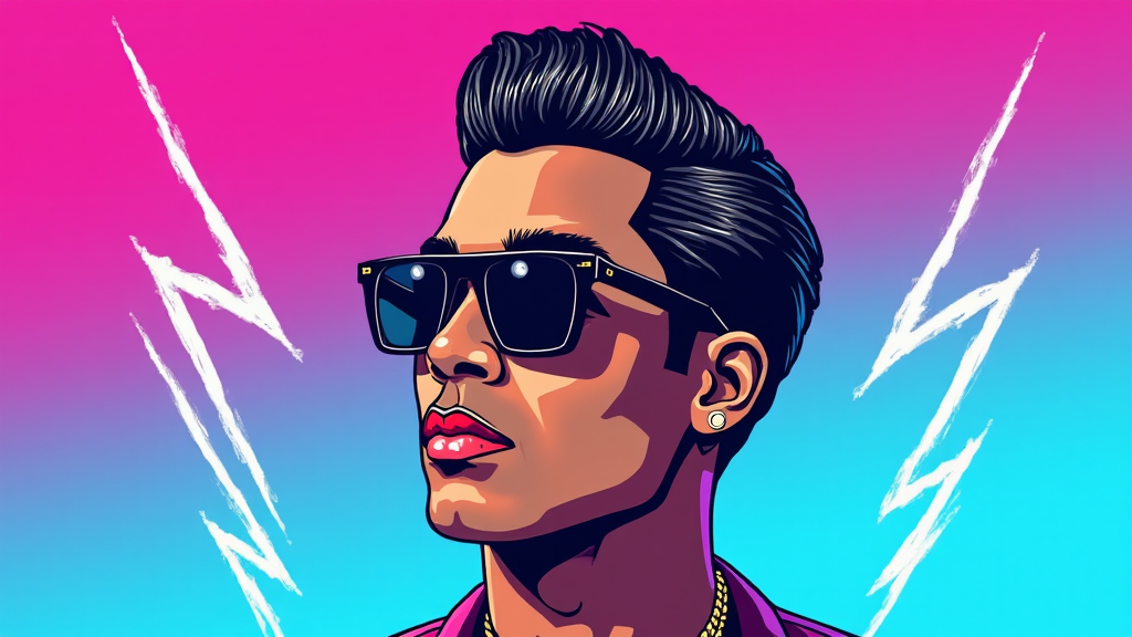 Travis Scott Vibrant Colorful Sunglasses Illustration