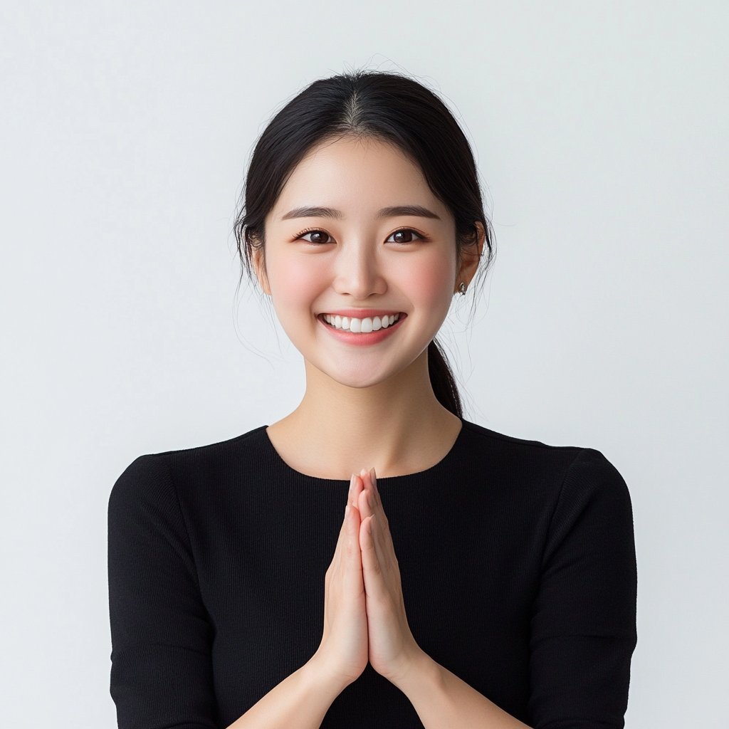 Trendy Korean woman in her 40s with daughter.