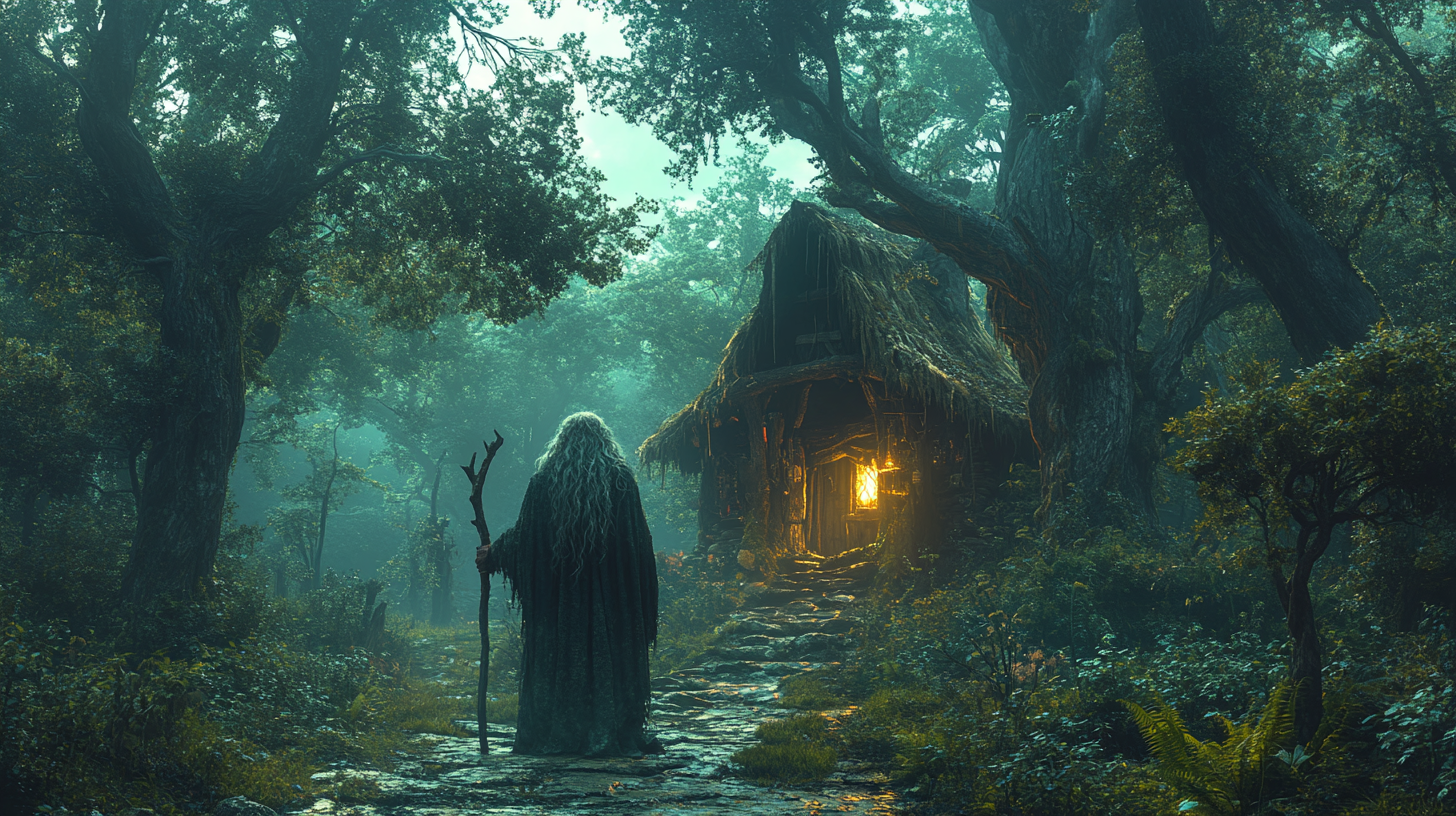 Twilight Forest with Baba Yaga and Magical Hut