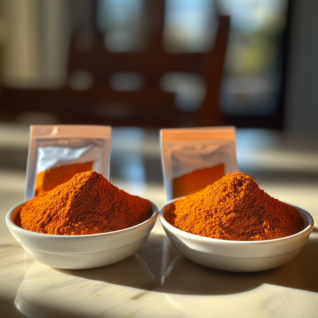 Two Bowls of Chili Powder Under Sunlight