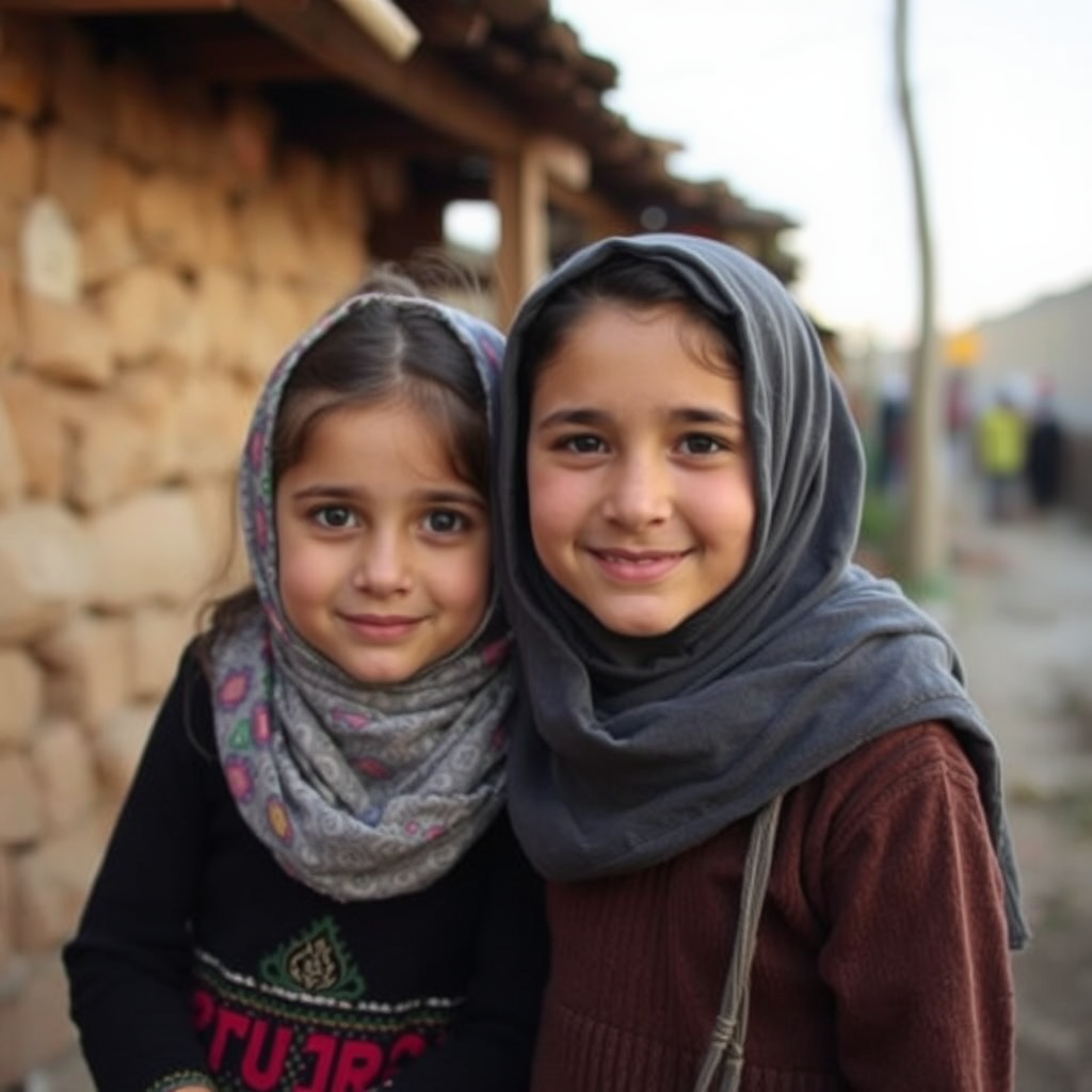 Two girls from different countries having a conversation.