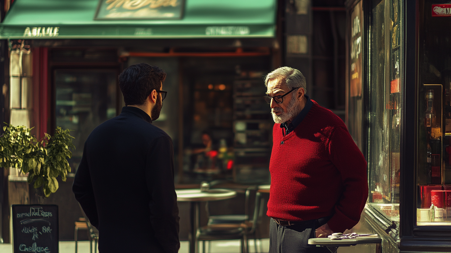 Two men in New York City street