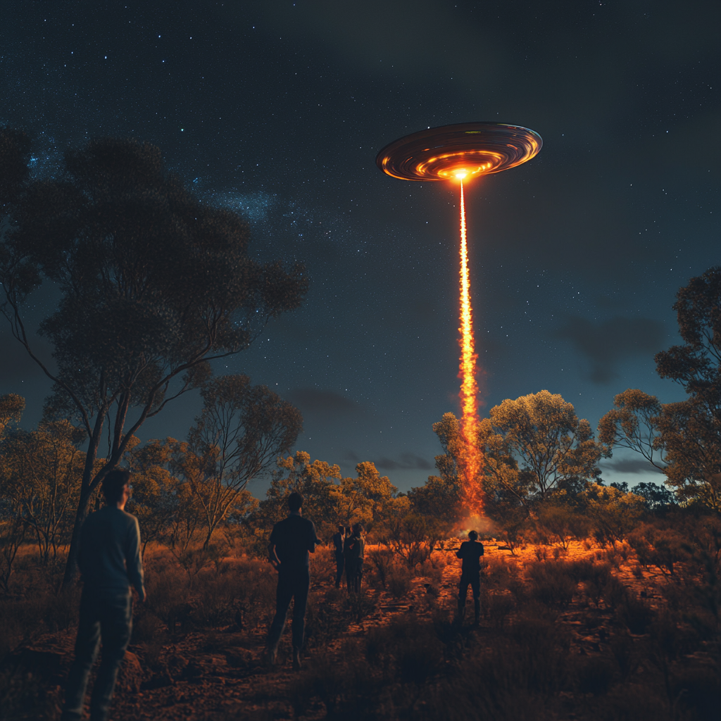 UFO Leaves Fire Trail Over Australian Bush