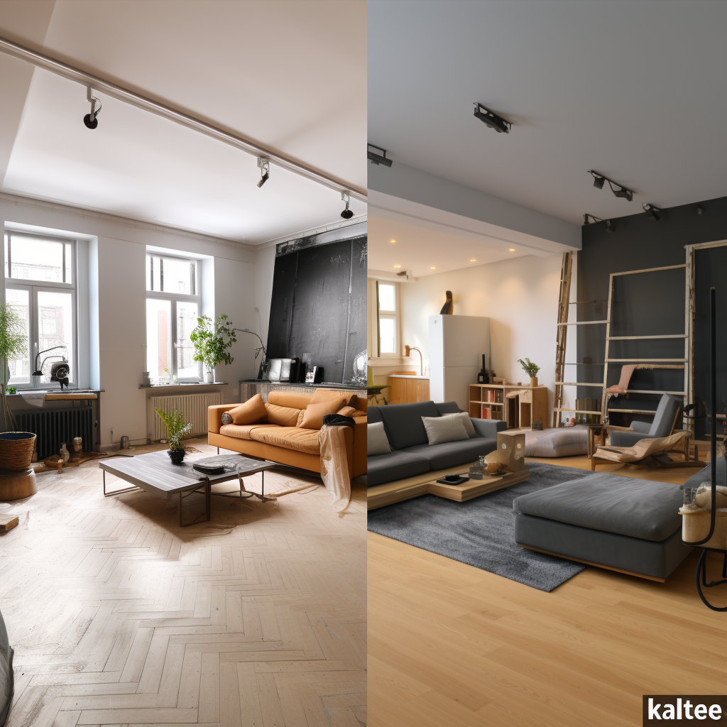 Ultra-Realistic Before and After Apartment Renovation Comparison