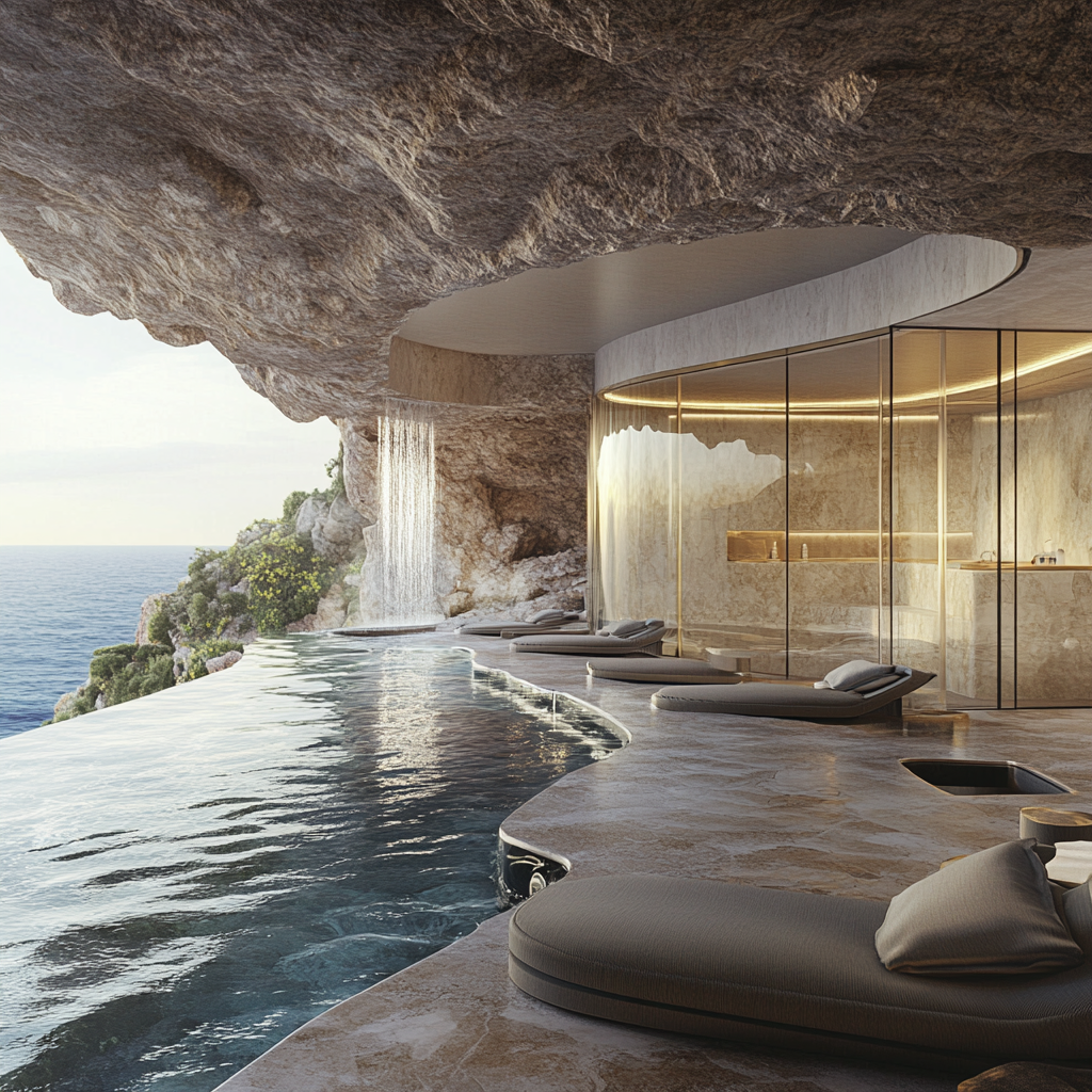 Ultra-luxurious cliffside spa with stunning ocean views