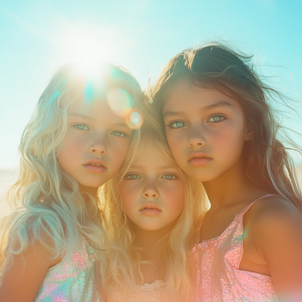 Ultra realistic fashion shoot of girls at Bondi Beach.