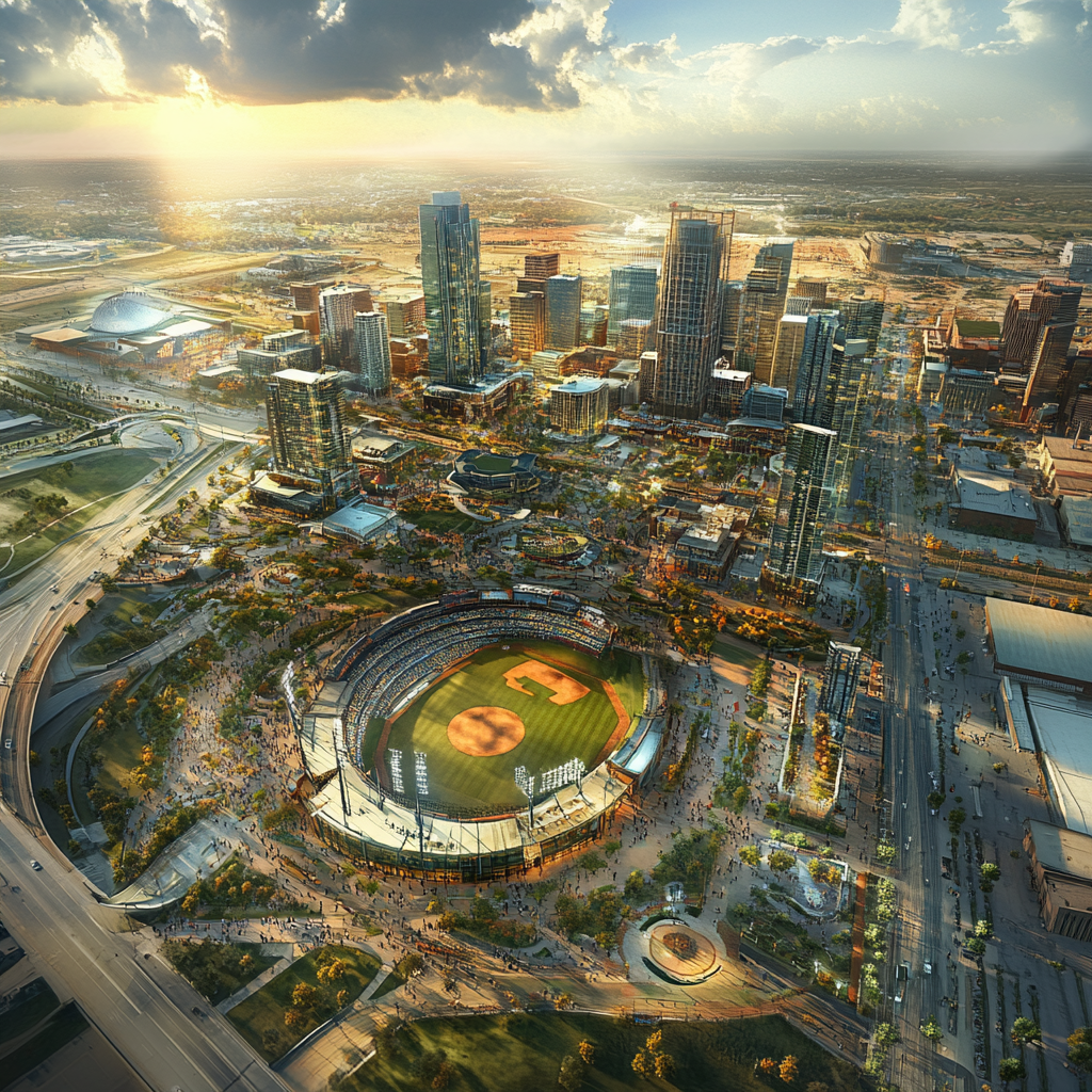 Urban District Concept Art, Aerial View, Kansas City