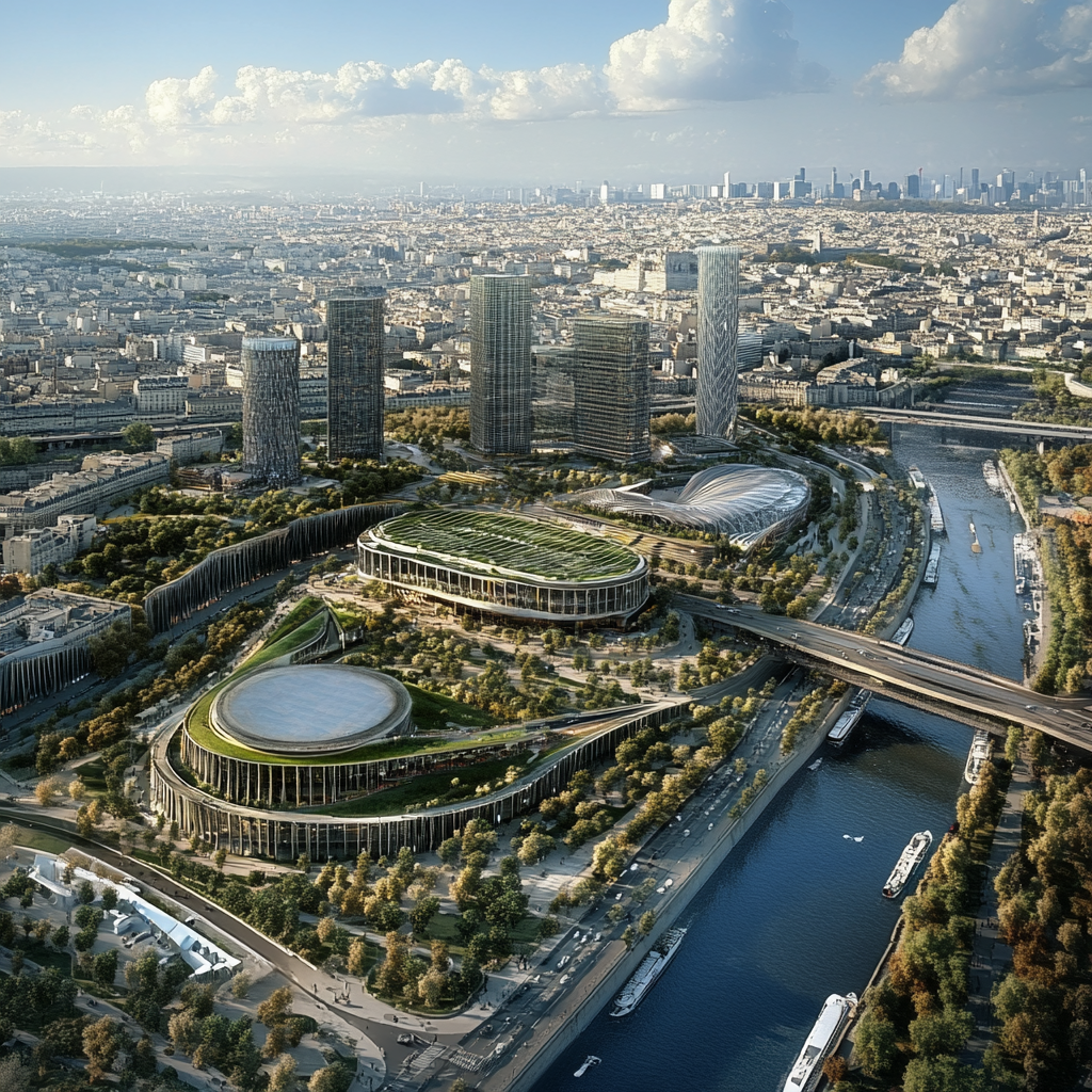 Urban District Concept Art, Paris, Aerial View, Planning