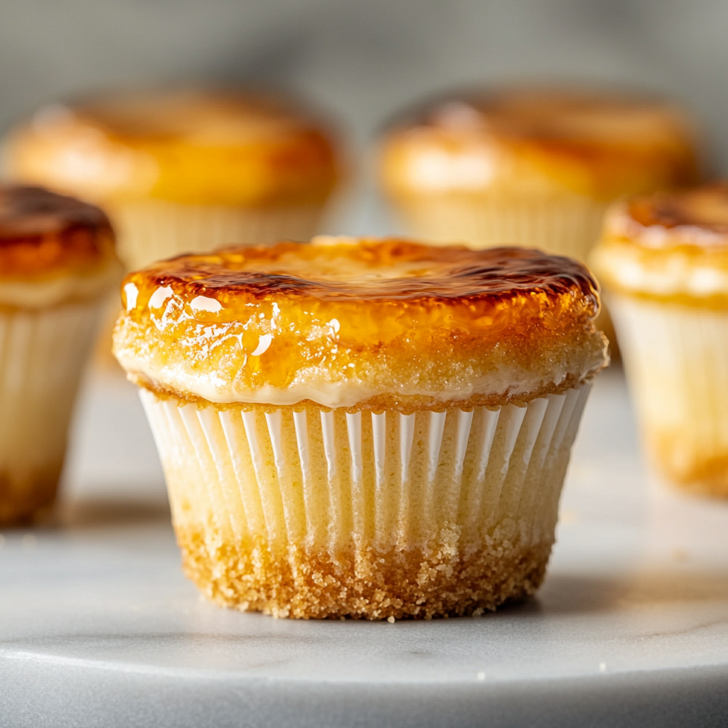 Vanilla Bean Crème Brûlée Cupcakes with Butter Crust