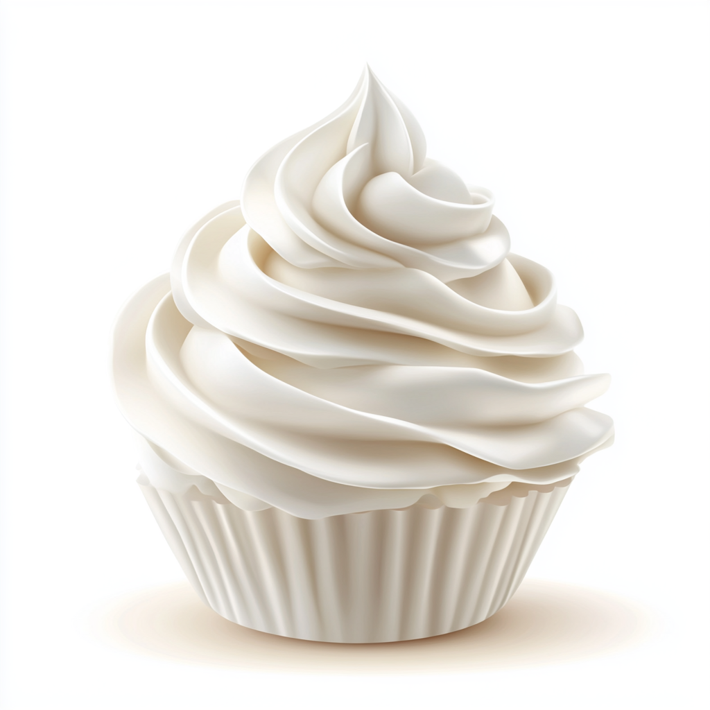 Vanilla swirl cream decoration for cake or cupcake.