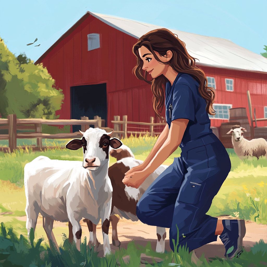 Veterinarian care for animals on the farm.