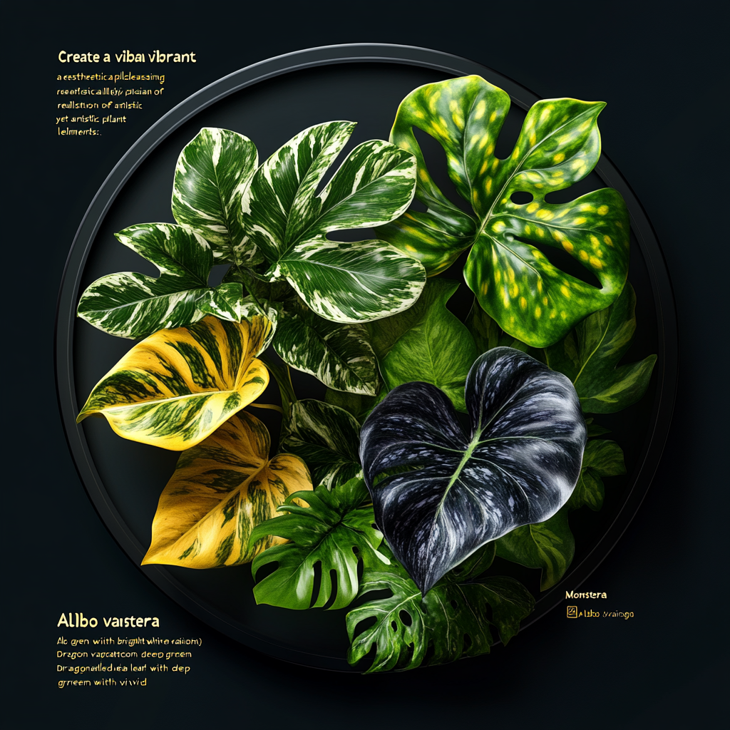 Vibrant 3D round logo with realistic artistic plant elements.