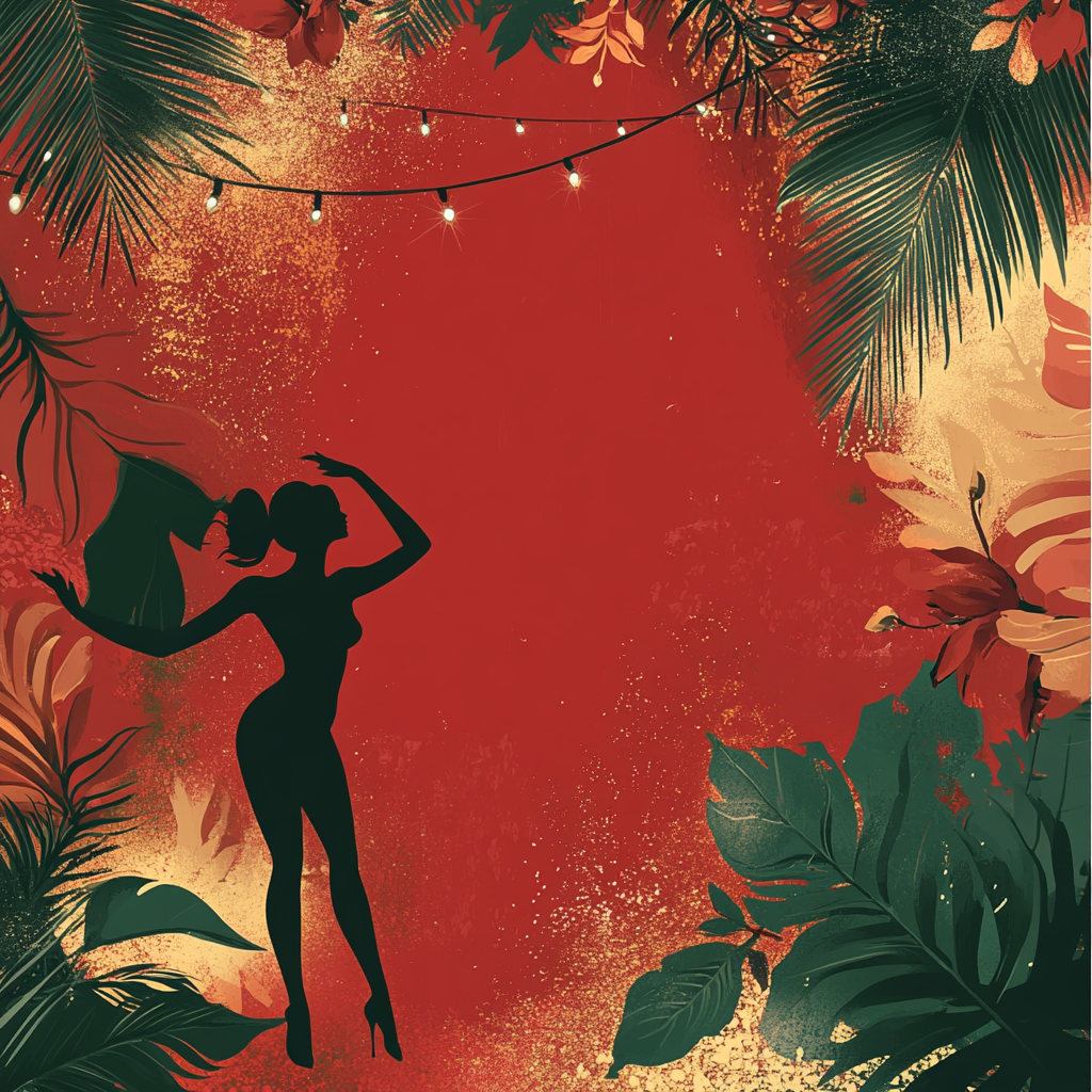 Vibrant Brazilian Holiday Dance Invitation Background