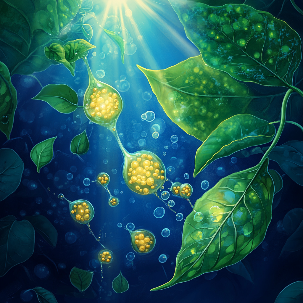 Vibrant Depiction of Photosynthesis Process in Nature