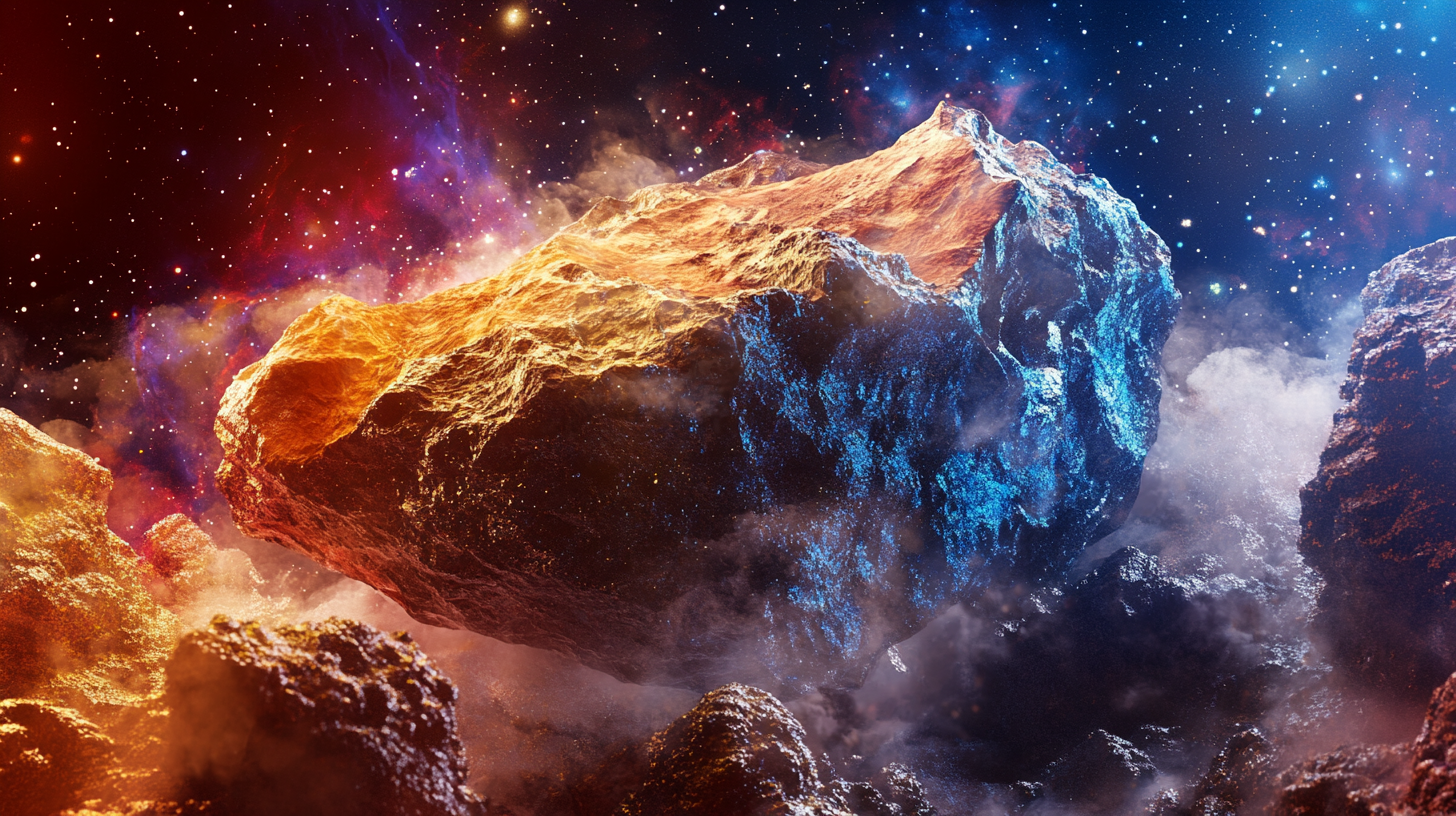 Vibrant Martian Meteorite in Detailed Illustration