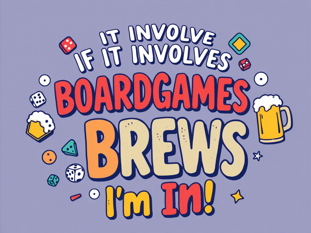 Vibrant Typography Design with Boardgames and Brews