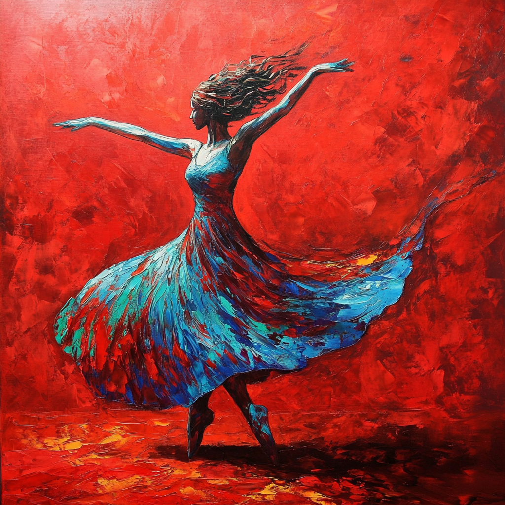 Woman Dancing in Modern Style Painting