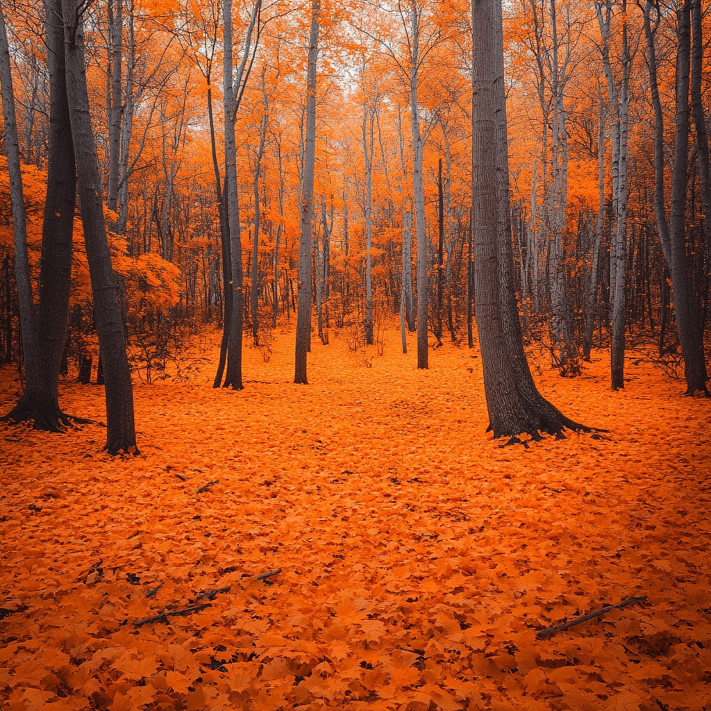 Vibrant autumn maple forest in high resolution.