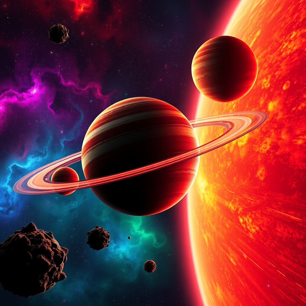 Vibrant planets in solar system with exotic atmospheres.